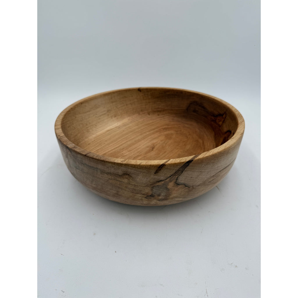 Hand Turned Ambrosia Maple Bowl, 12x4 Size, Rich Grain Patterns, SKU 1415