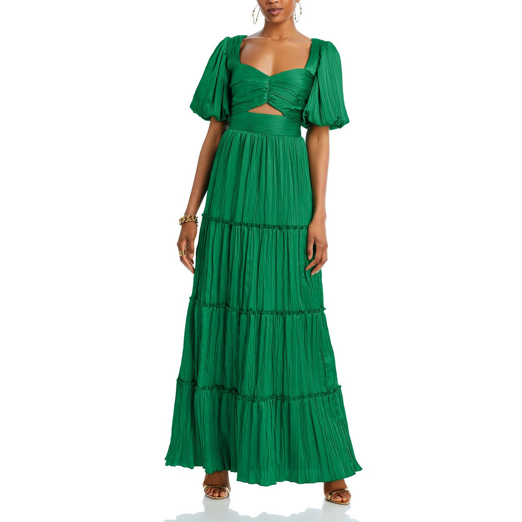 Aqua Long Pleated Bodice Ball Gown - Size 0 - NWT