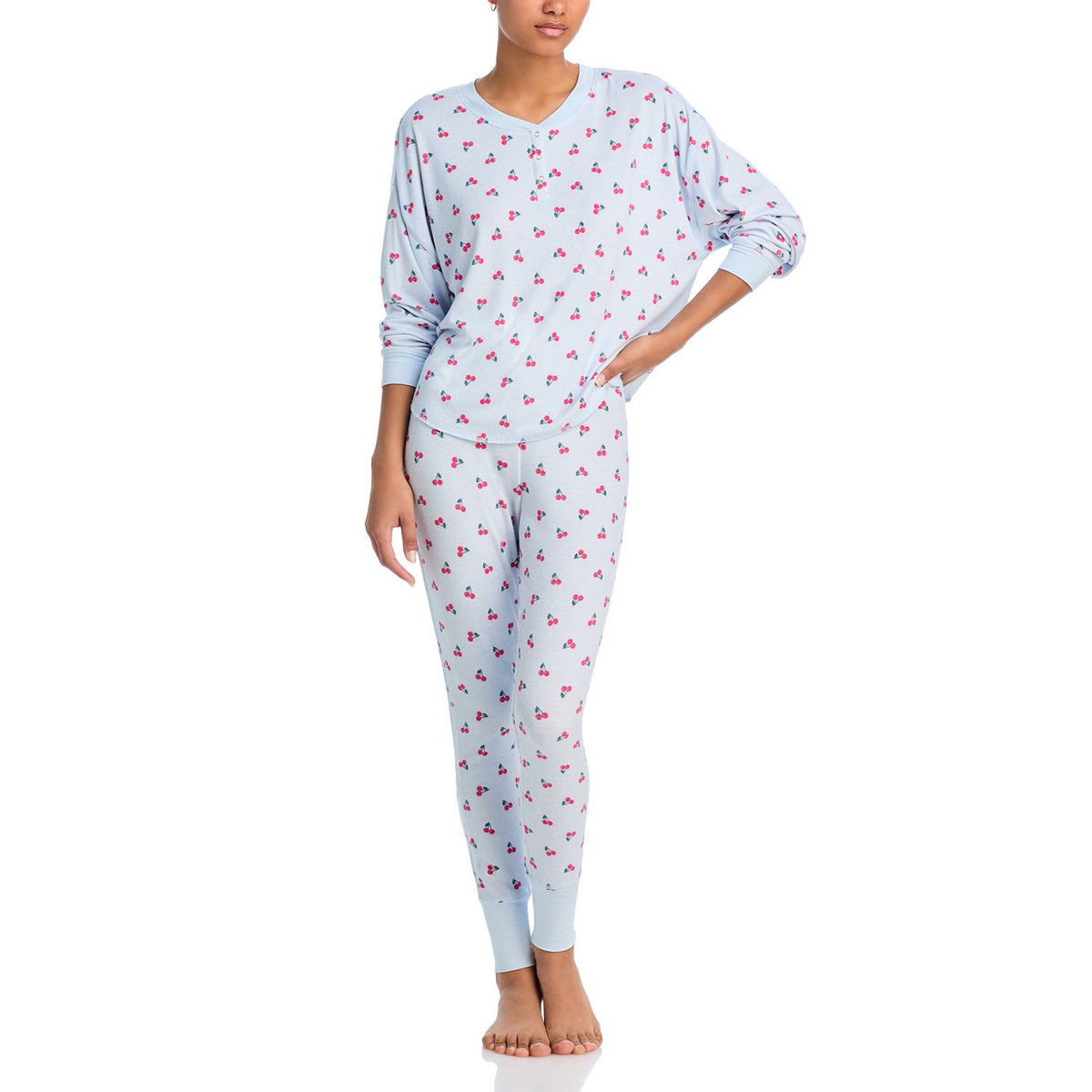 Aqua Sweet & Sassy PJ Set - Women's Sleepwear - L / Blue / Polyester/Rayon/Spandex