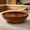 Hand Turned Red Mallee Burl Wood Bowl, 9.5 x 2.75 inches, food safe finish, handmade salad or fruit bowl, decorative centerpiece