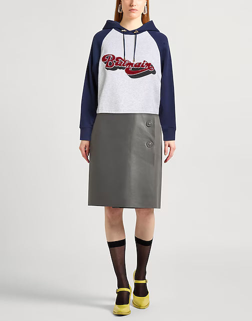 Balmain Cropped Hoodie Sweatshirt - NWT - Large