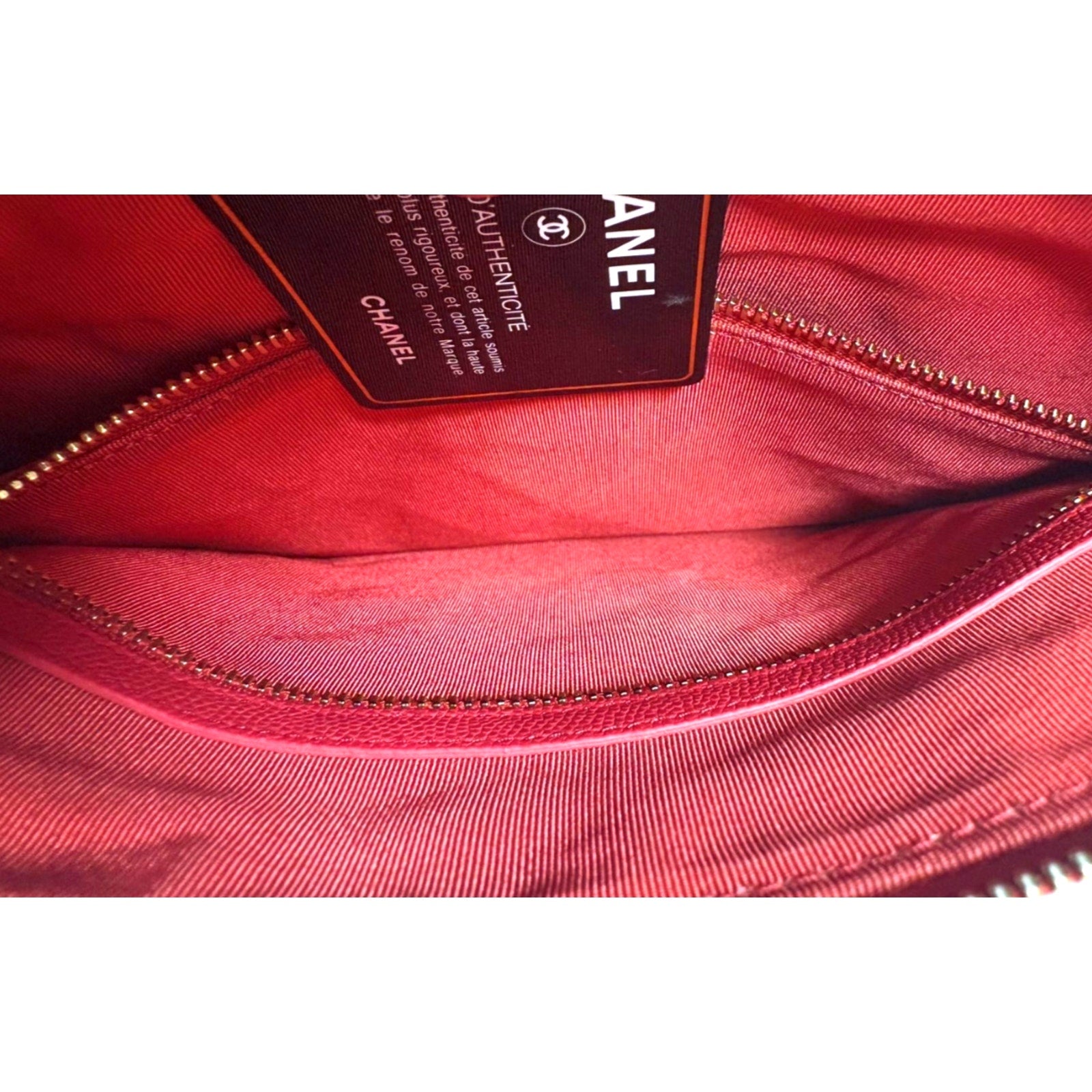 CHANEL CC GHW Pouch Clutch Bag Calfskin Leather Pink - With Serial Card