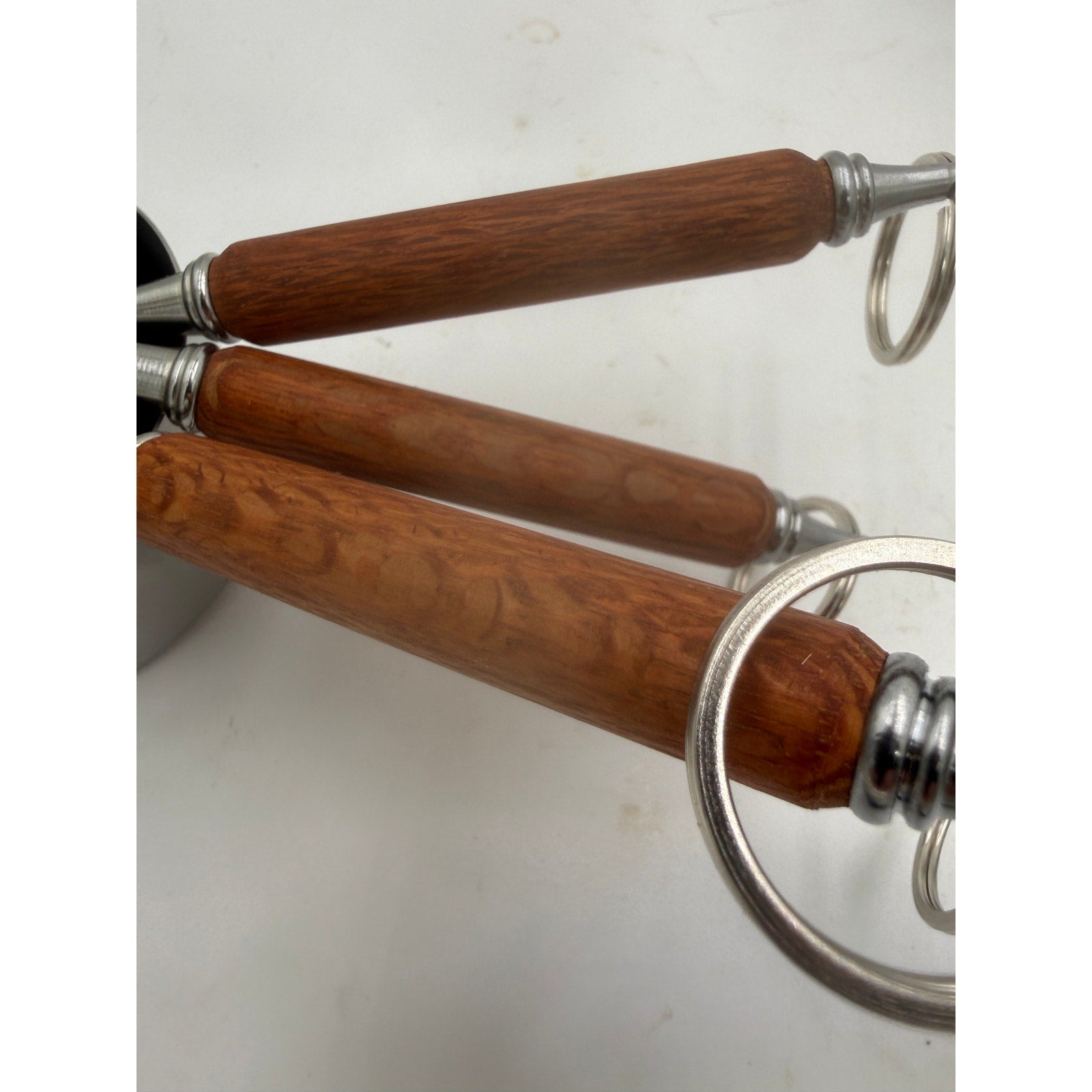 Handcrafted Measuring Cups Set of Four, Lacewood Handles, 1 Cup to 1/4 Cup, SKU 1425 1426