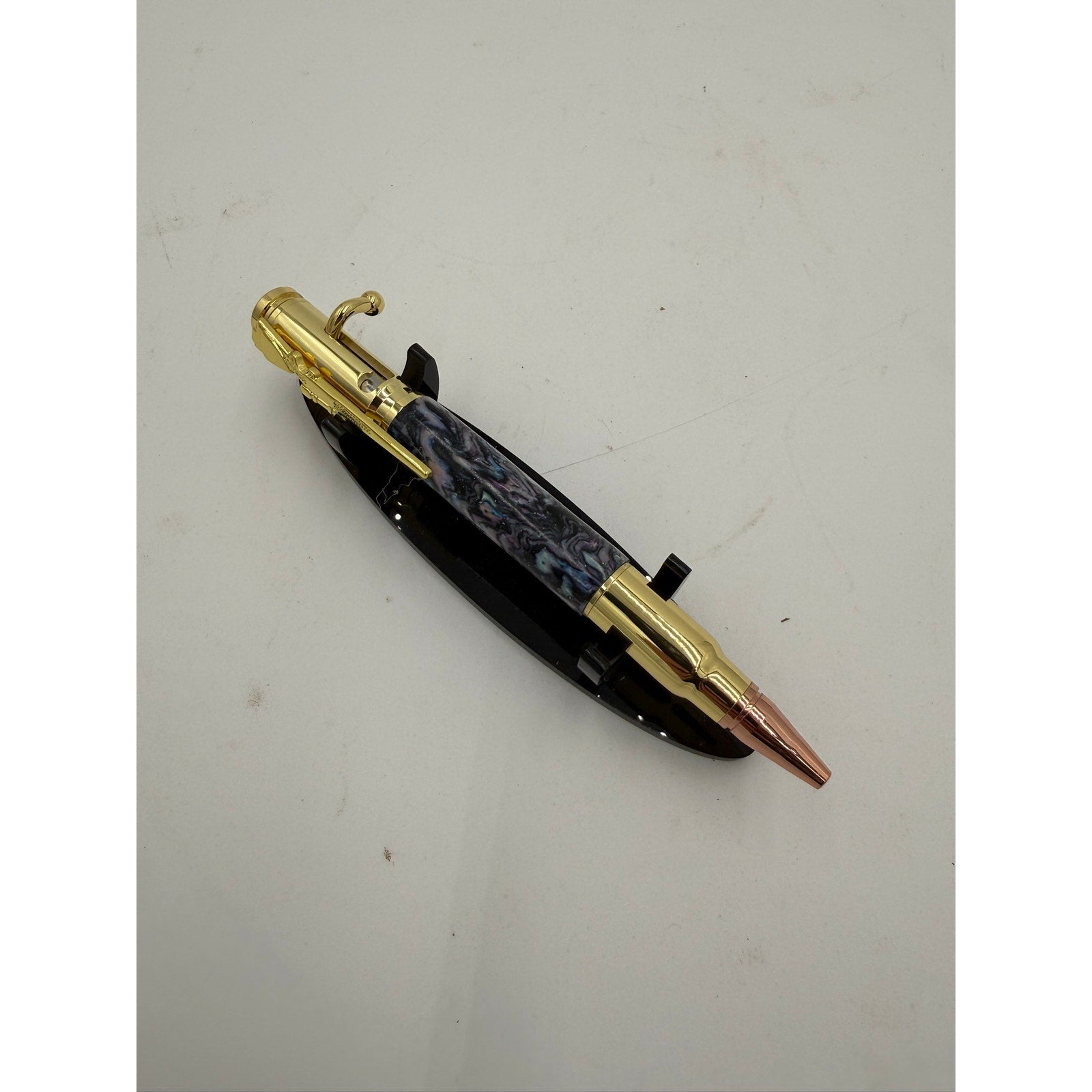 Hand Turned Purple Epoxy Bolt Action Pen, rollerball refill, executive writing gift, smooth ink, handmade USA