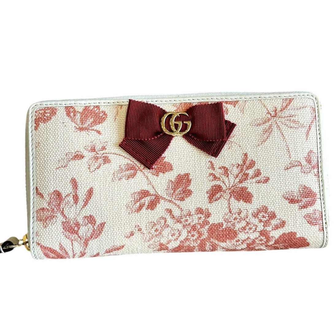 Gucci GG Marmont Herbarium Flora Round Zipper Long Wallet