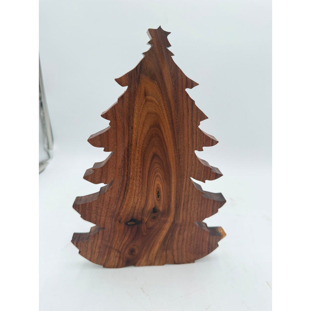 Christmas Tree Shaped Charcuterie Board, Walnut and Spalted Hickory, Hand Crafted, 12.5x8.5