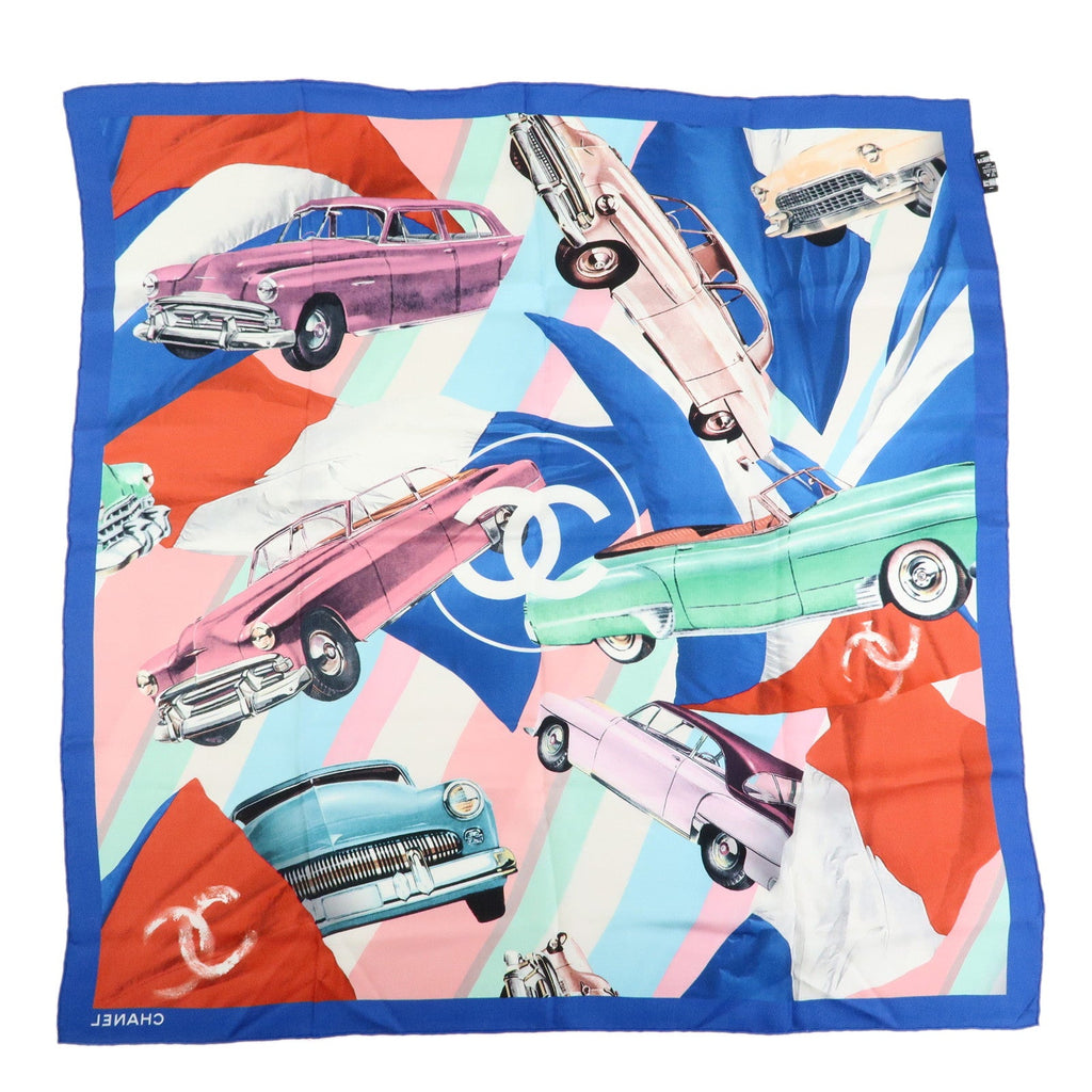 6177 - CHANEL Silk 100% Scarf Classic Car Print