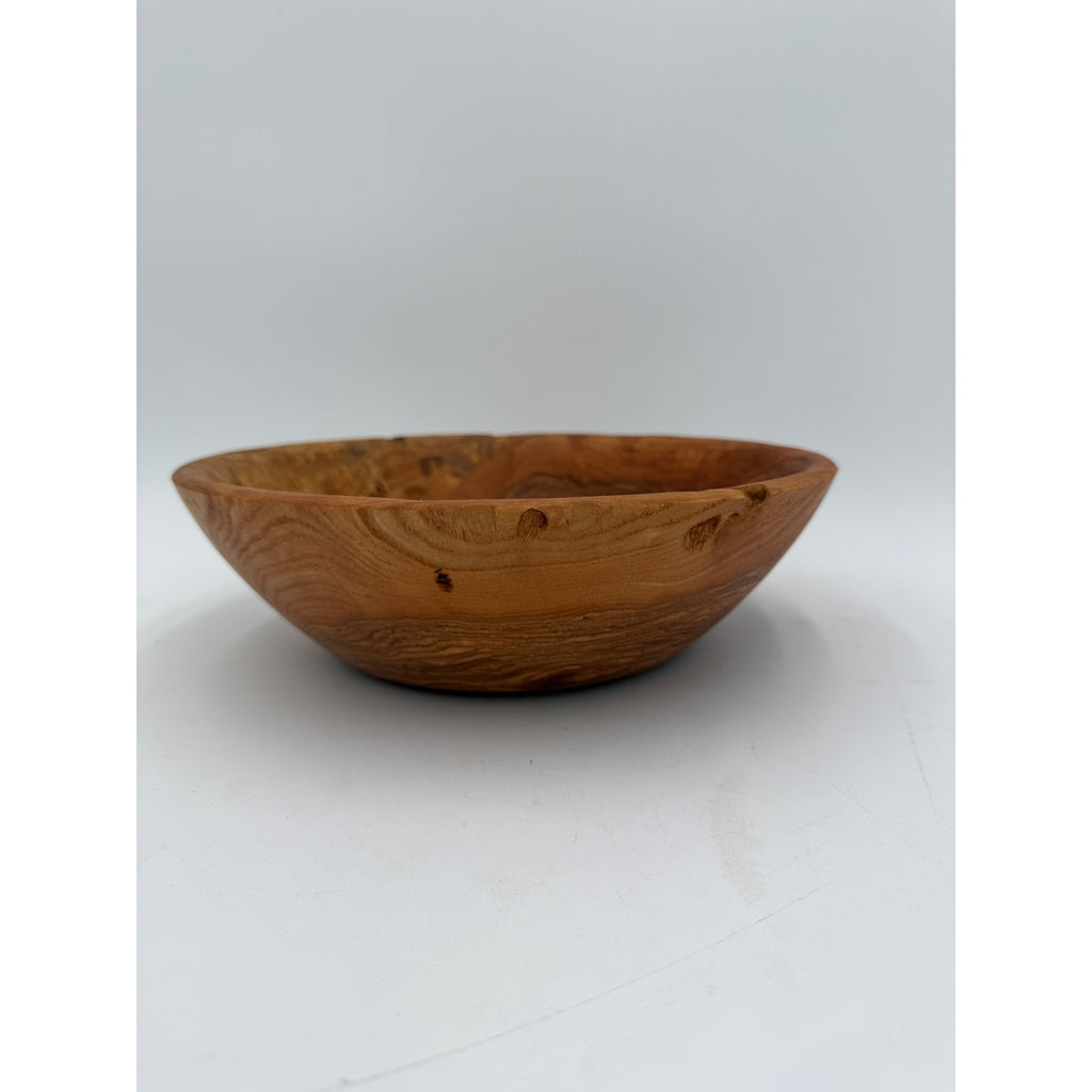 Hand Turned Hardwood Bowl for Rustic Decor, food safe finish, 10x3 inches, handmade wood art, salad or fruit serving