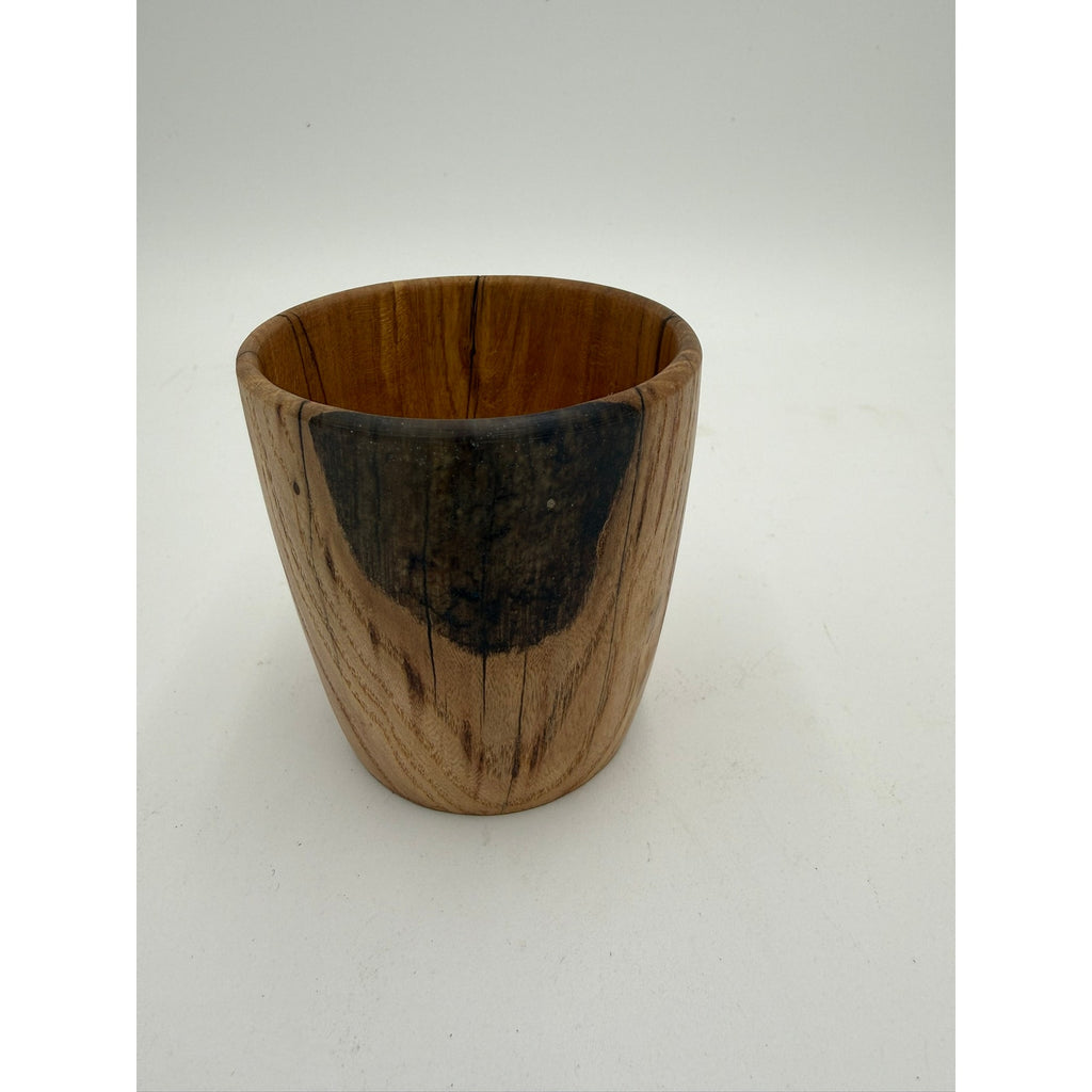 Modern White Oak Woodturning Bowl, handmade artistry, black resin detail, rustic home decor piece, small desk or entryway dish