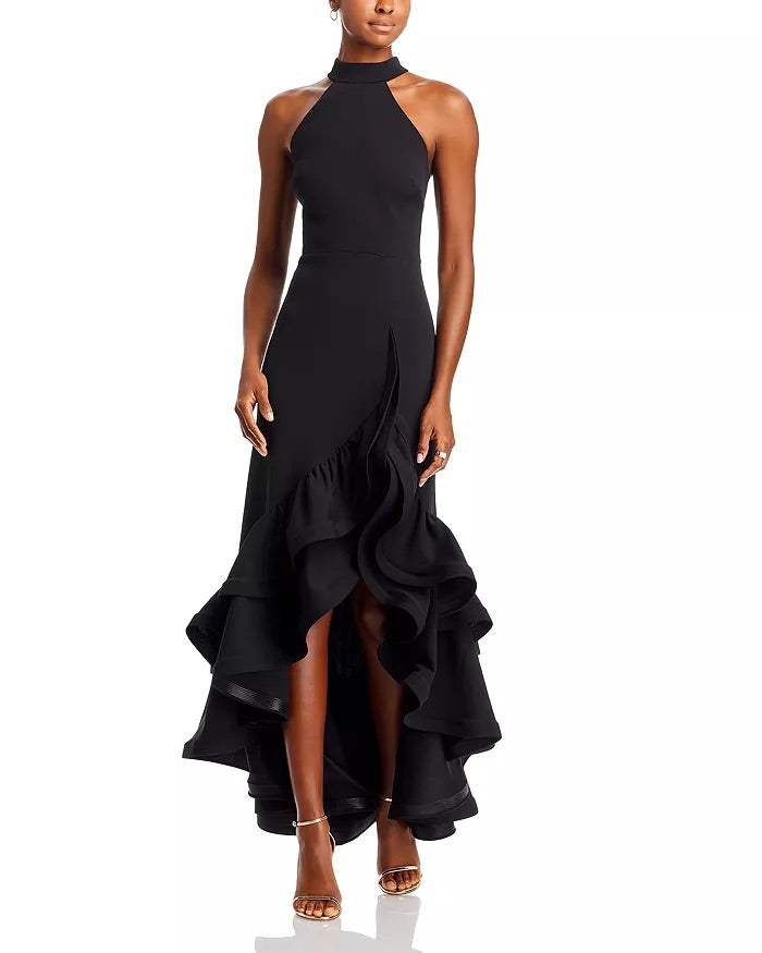 NWT - AQUA Racerback Ruffle Hem Gown  - Size 6