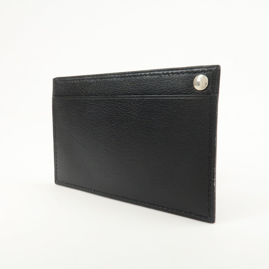 6682 - Hermes Evercalf Leather Chouchou Serie Button I Stamped Pass Case Black