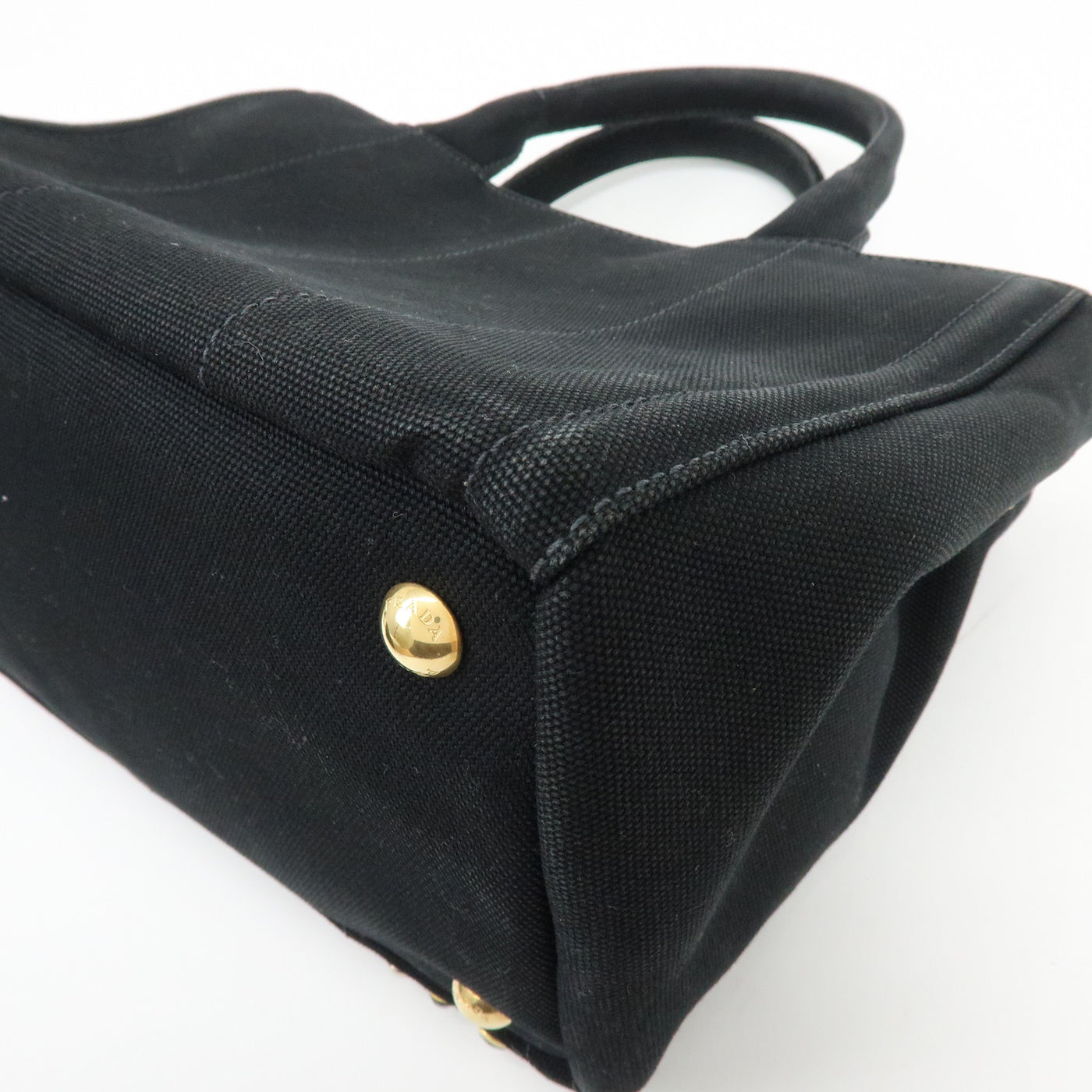 6749 - Prada Canapa Mini Canvas 2Way Tote Bag - Black
