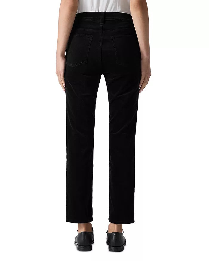 Eileen Fisher Velveteen High Rise Ankle Slim Jeans in Black - Medium - NWT