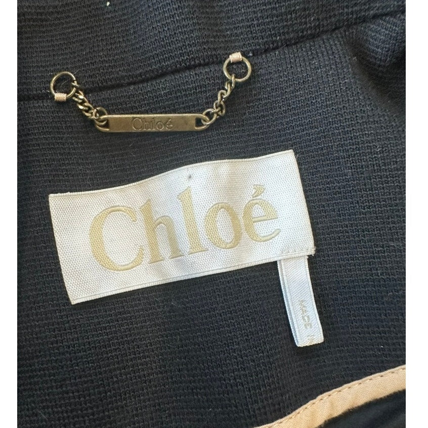 Chloé Black Double Breasted Virgin Wool Coat FR40