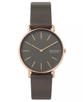 Skagen Women's Signatur Charcoal Leather Strap Watch 38mm