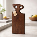 Walnut Free Form Charcuterie Board with Handle, 18 x 6.5 x 1.75, thick and substantial, functional serving, decorative kitchen decor