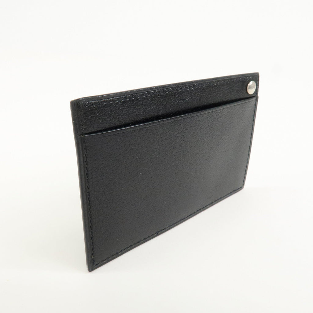 6682 - Hermes Evercalf Leather Chouchou Serie Button I Stamped Pass Case Black