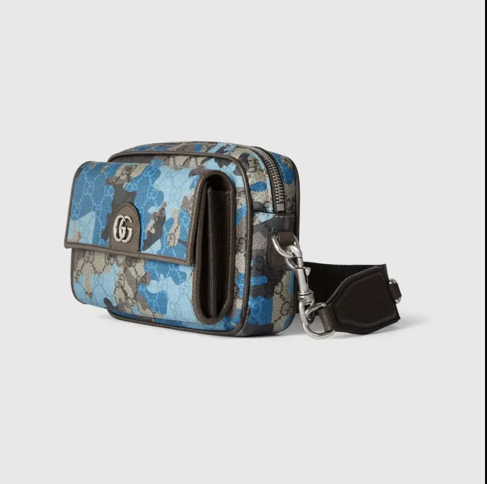 7231 - Gucci GG Coated Canvas Crossbody - Blue Camo