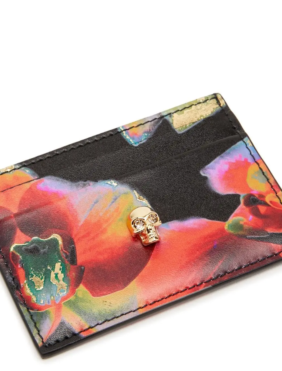 7401 - Alexander McQueen Solarised Orchid Skull Cardholder - New in Box