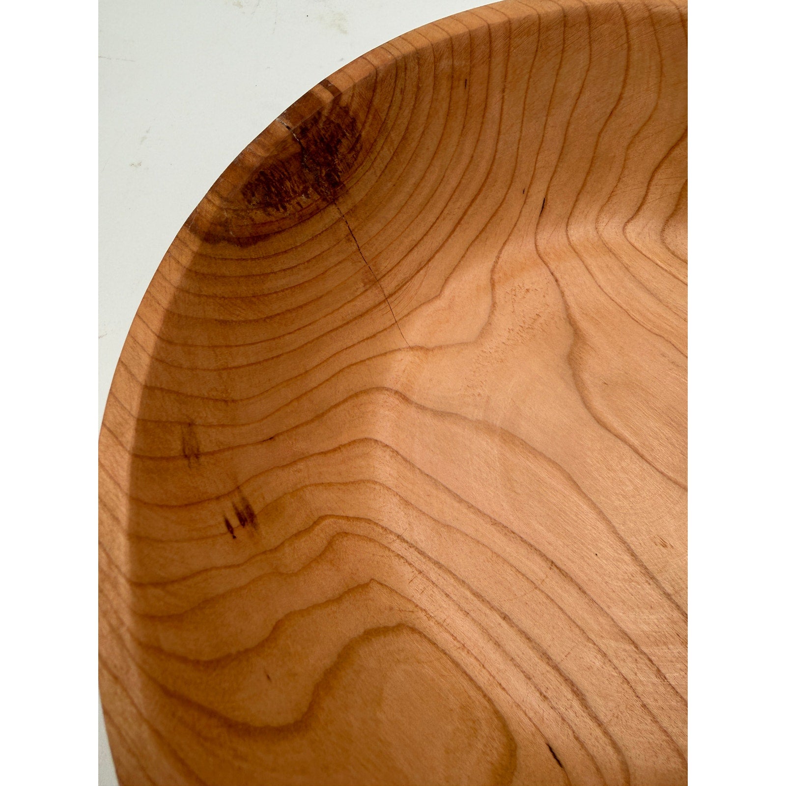Hand Turned Cherry Wood Bowl, 9.5 x 2.25 Inches, Rustic Decor, SKU 1412