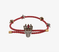 7009 - Alexander McQueen Faux Pearl Crystal & Leather 'Red Queen' Bracelet