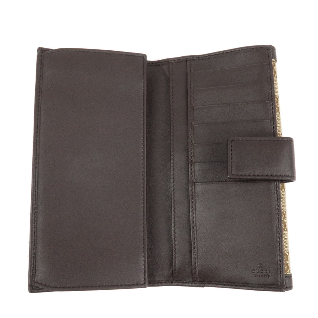 6684 - Gucci Interlocking G Canvas Leather Double Flap Long Wallet