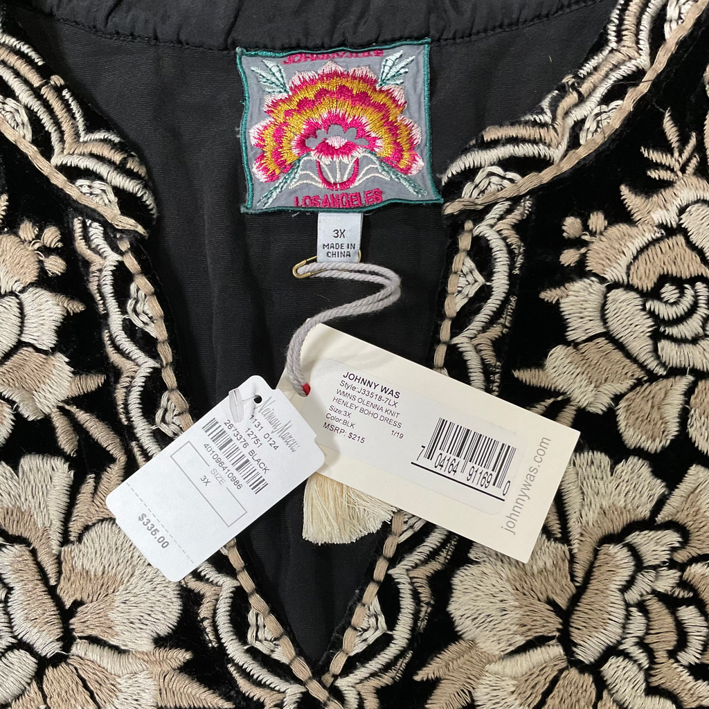 Johnny Was Olenna Knit Henley Boho Dress - Size 3X - NWT