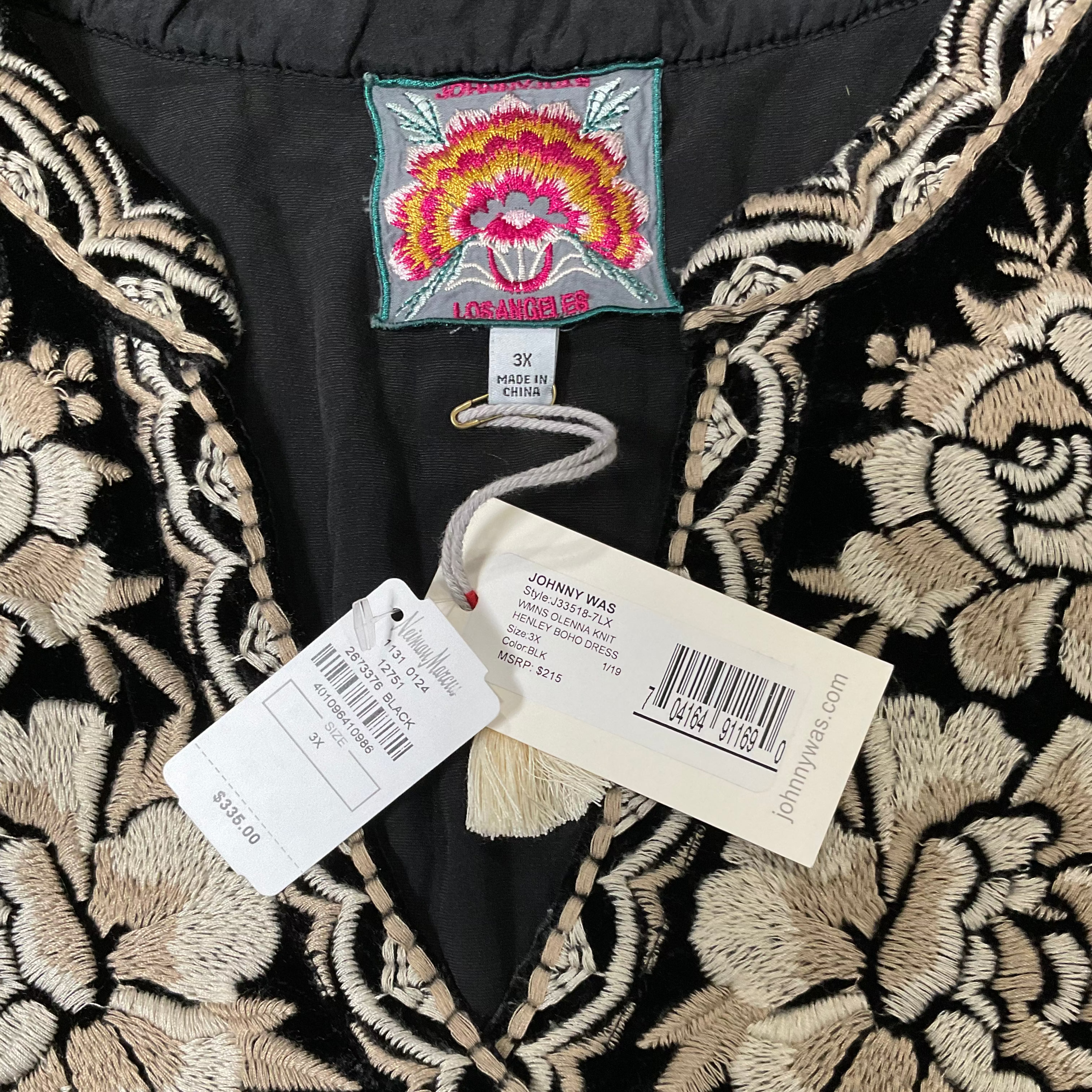 Johnny Was Olenna Knit Henley Boho Dress - Size 3X - NWT