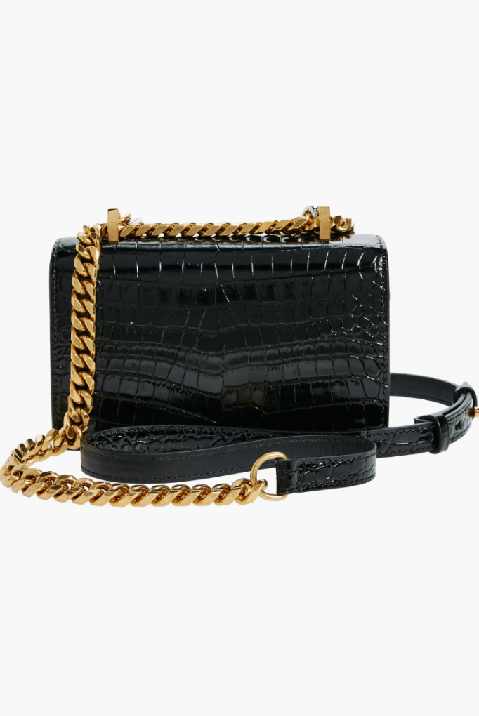 7417 - Alexander McQueen Croc embossed Satchel Bag - New in Box