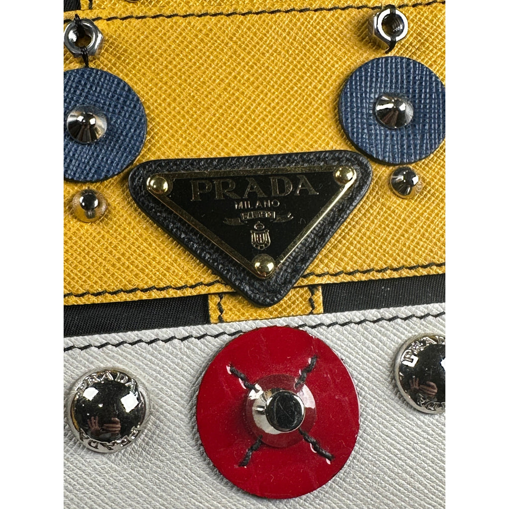 Prada Robot Bag Black Nylon Tote with Leather & Stud Details