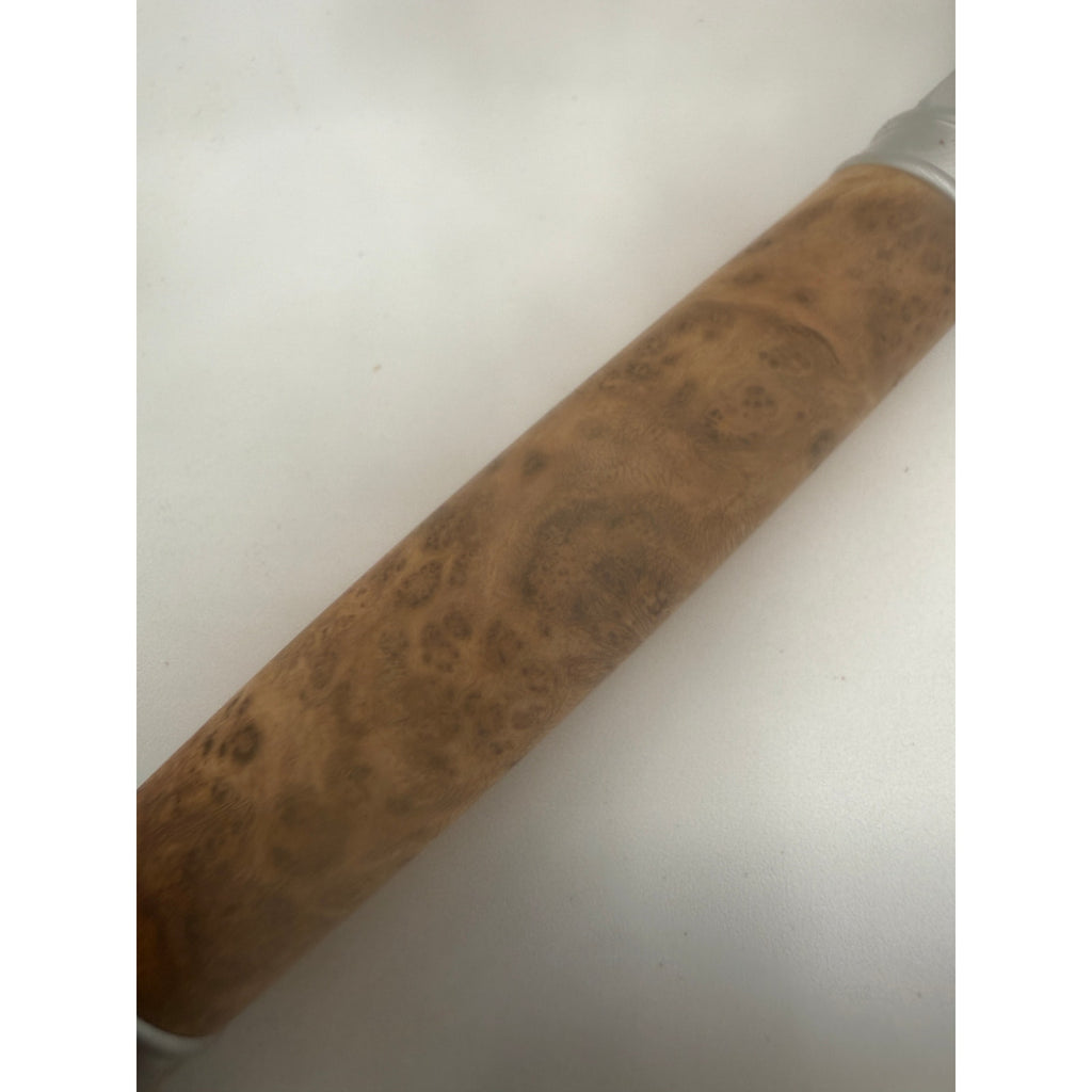Vertex Fountain Pen in Spalted Tamarind, Hand Turned Barrel, Ink Pump, Cartridge, SKU 1469