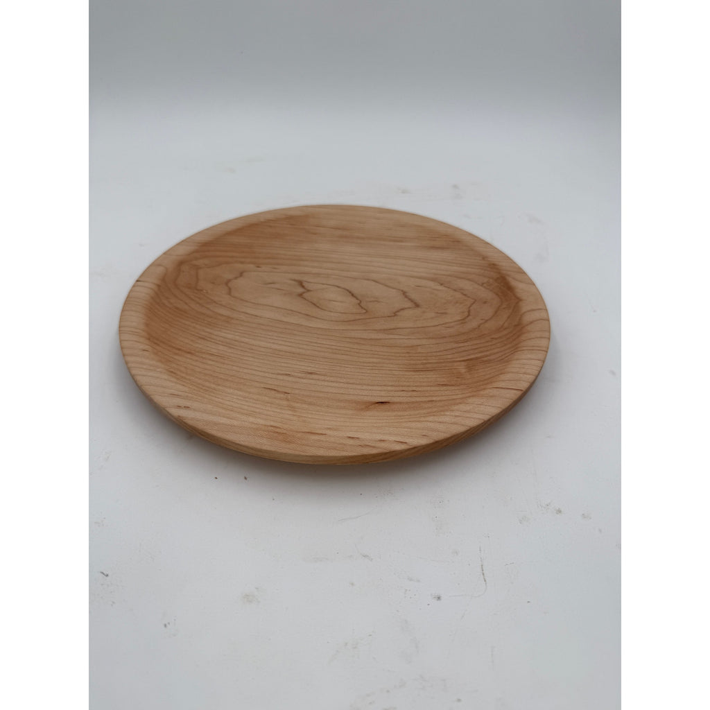 Hand Turned Maple Wood Platter, 10 Inch, Artisan Tableware, Rustic Kitchen Decor