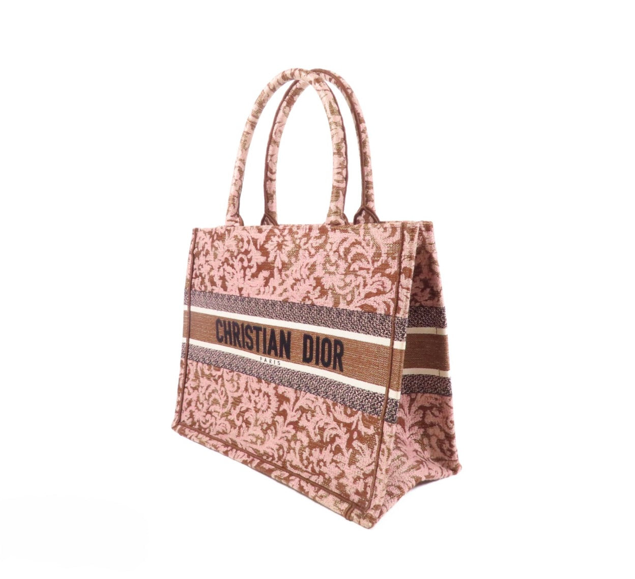 6617 - Christian Dior Small Book Tote Brown/Pink