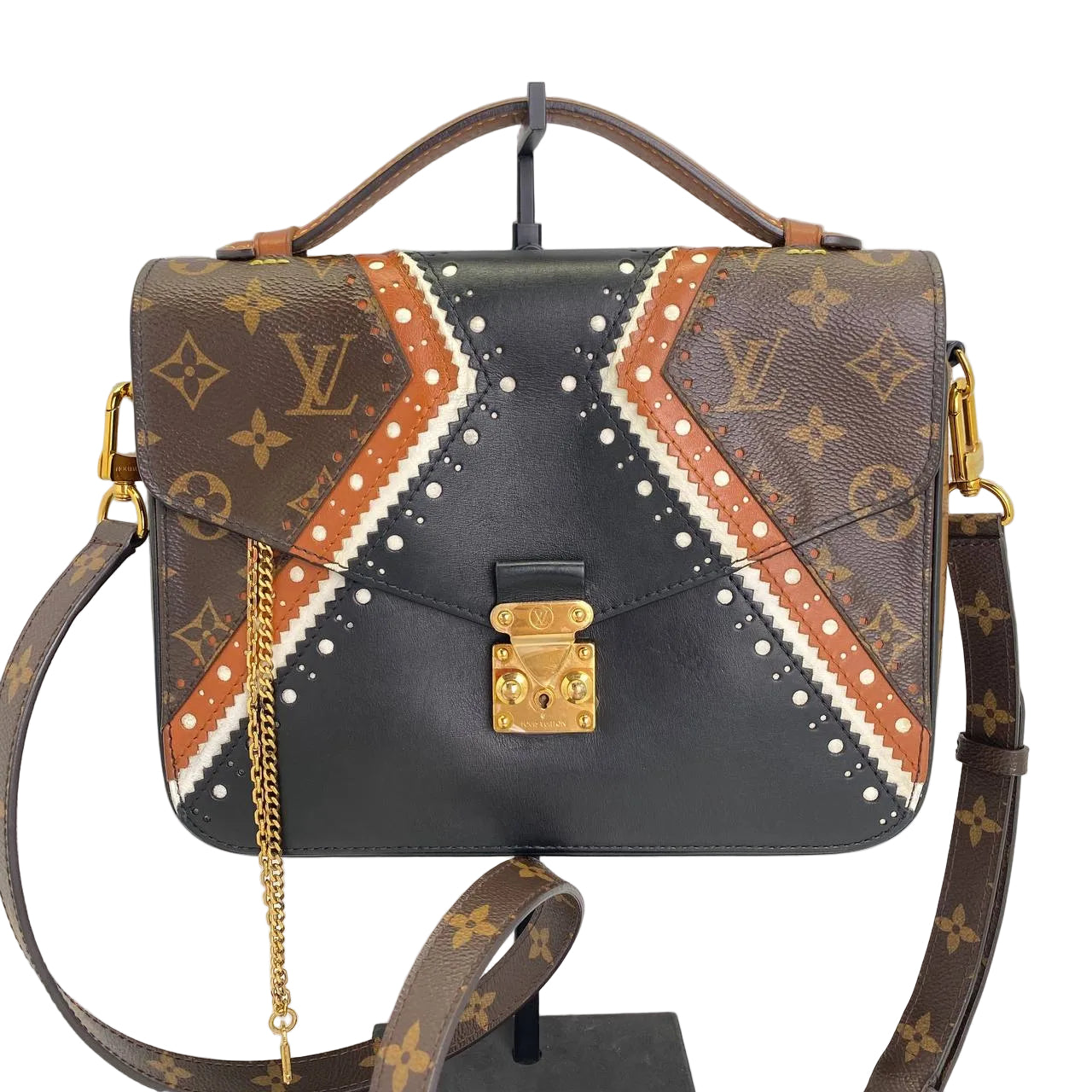 Louis Vuitton Metis Pochette Brogue Reverse Monogram Shoulder Bag Black