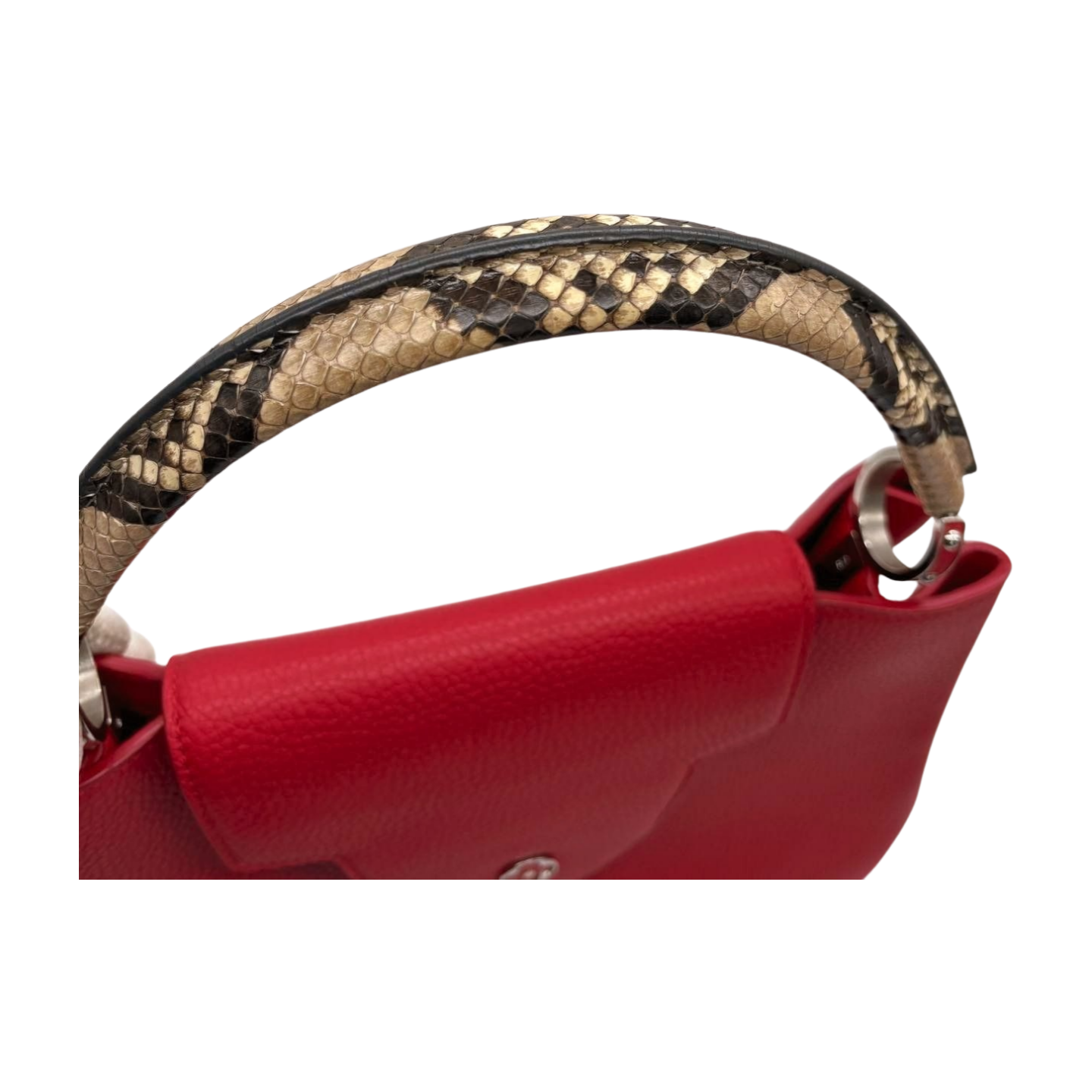 6478 - Louis Vuitton Capucines MM with Python Handle Red