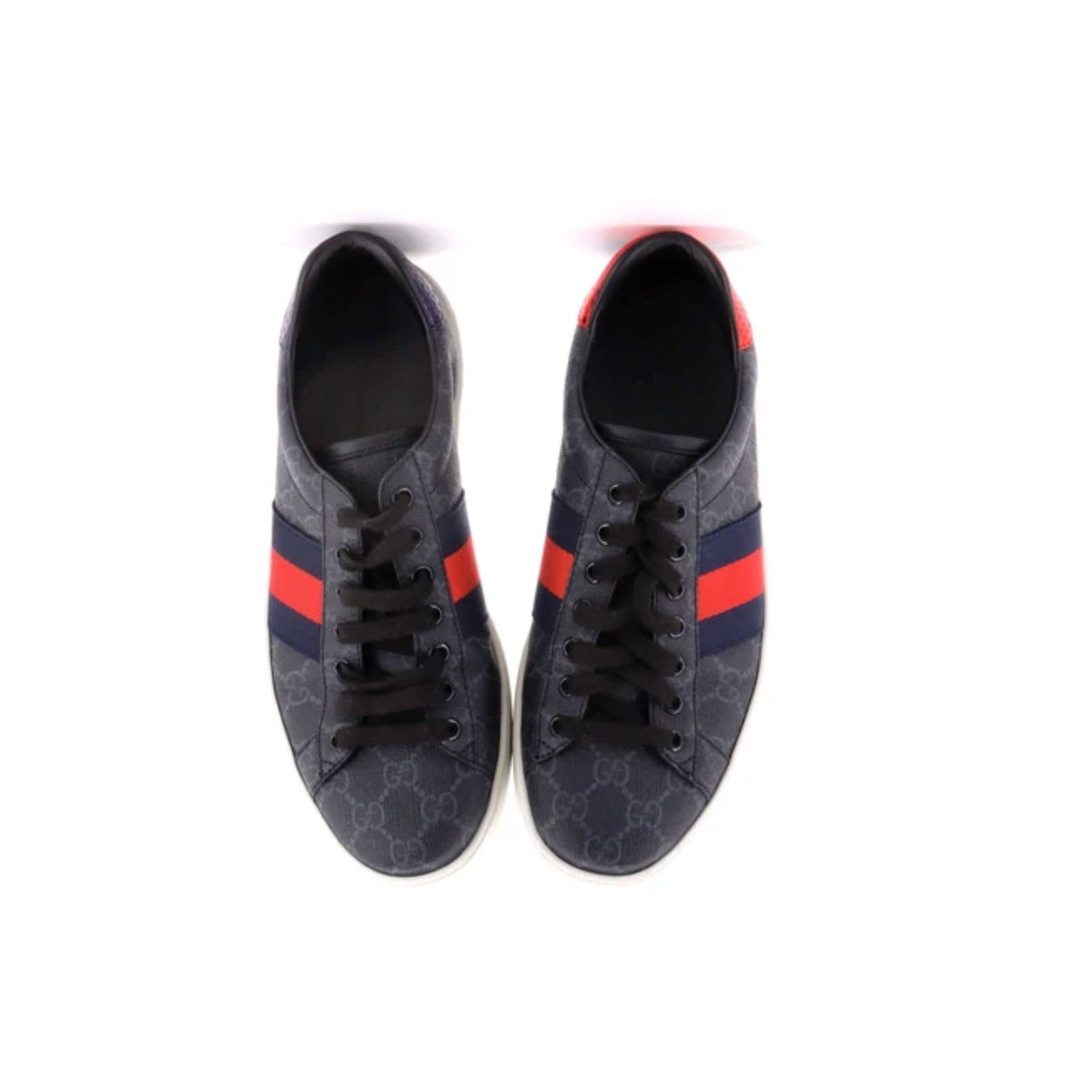 Gucci Ace Black Sneakers GG Coated Canvas - M 6.5 - Image 2