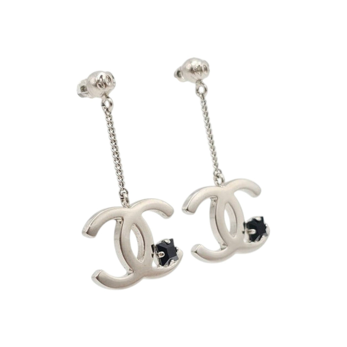 7209 - Chanel Drop Earrings Silver - Image 2