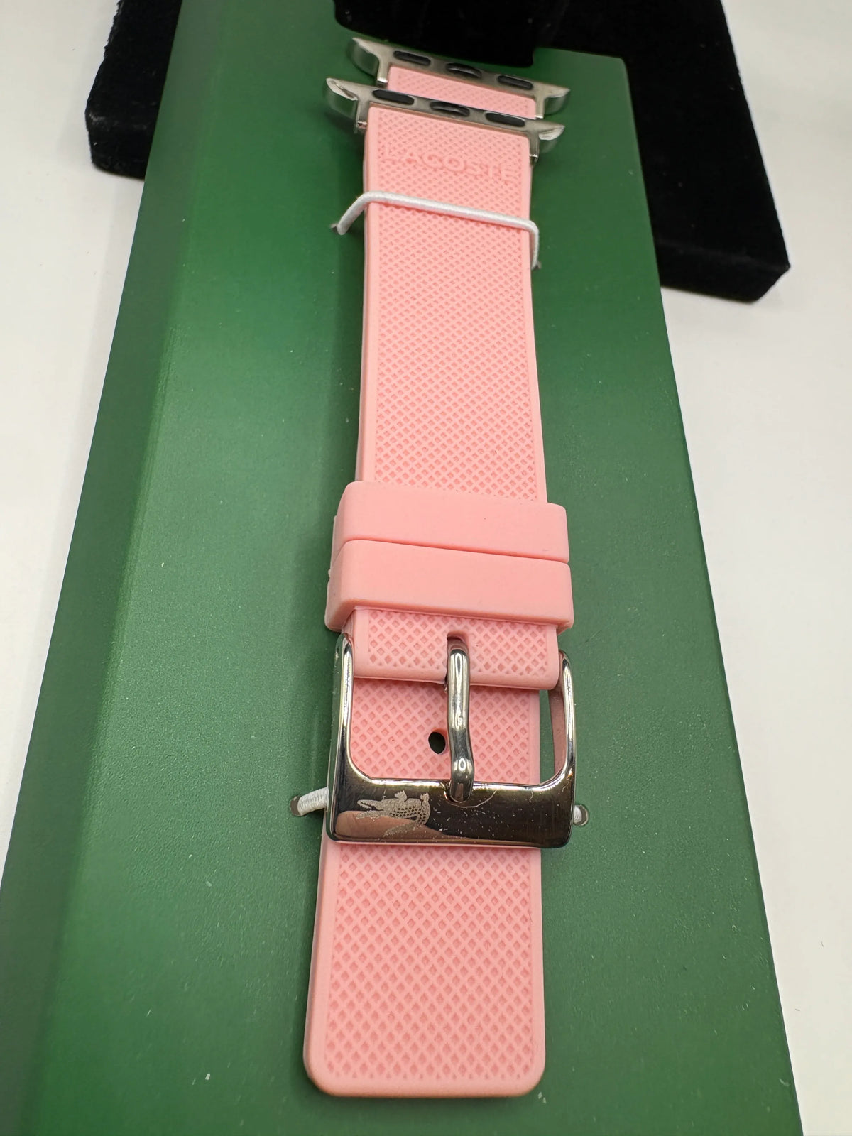 Lacoste Petit Piqué Pink Silicone Apple Watch Band 38/40mm - Image 3