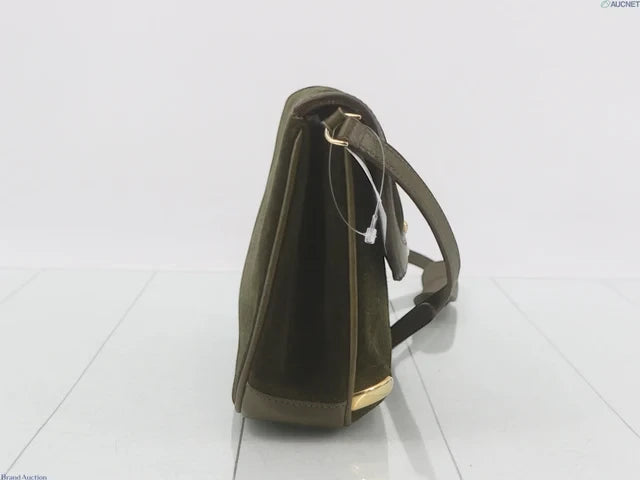 7508 - Gucci Horsebit 1955 Suede Green Shoulder Bag Vintage - Image 4