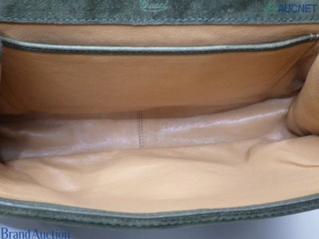 7508 - Gucci Horsebit 1955 Suede Green Shoulder Bag Vintage - Image 12
