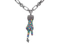 7506 - Gucci Faux Pearl & Crystal Hand Pendant Necklace Star Charm Multicolor - Image 1