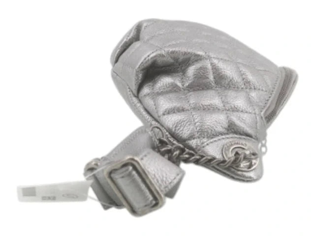 7503 - Chanel Banane Matelasse Caviar Leather Waist Bum Bag Silver - Image 3