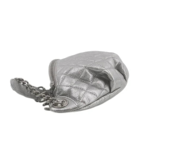7503 - Chanel Banane Matelasse Caviar Leather Waist Bum Bag Silver - Image 4