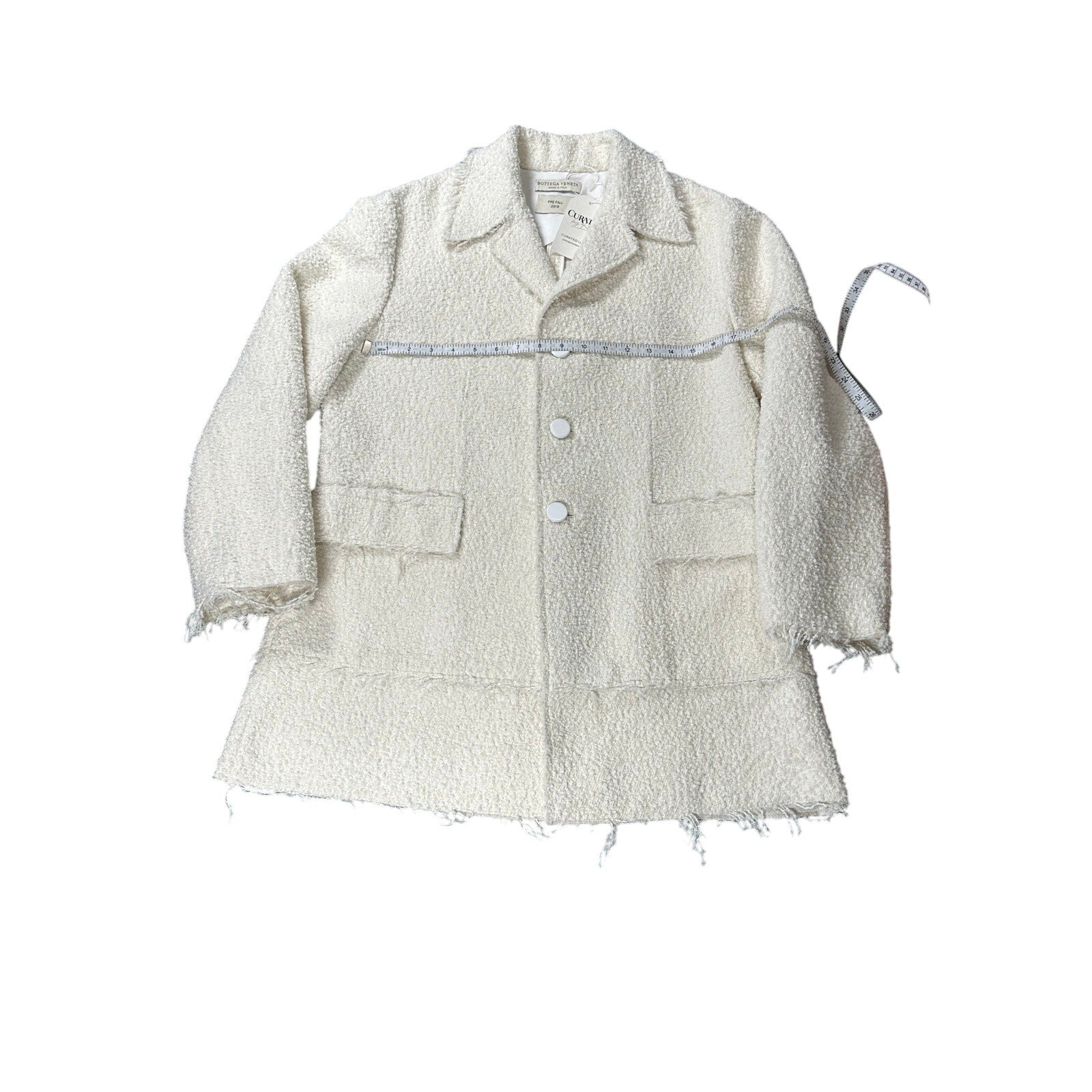Bottega Veneta Pre-Fall 2019 Bouclé Jacket Winter White Size 48