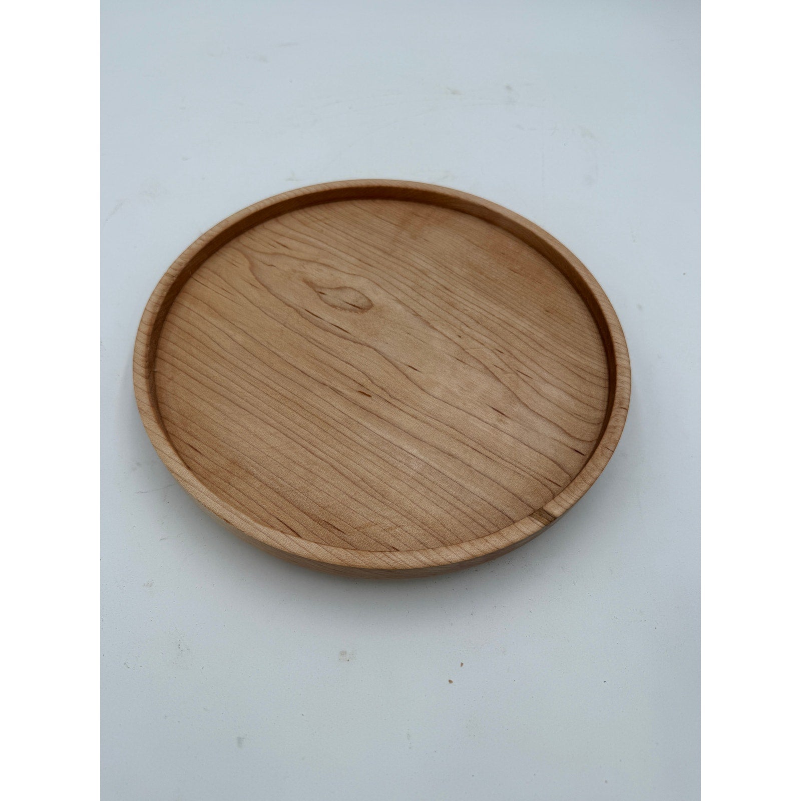 Hand Turned Maple Serving Tray, 10x1.25 Inch, Food Safe Finish, SKU 1413