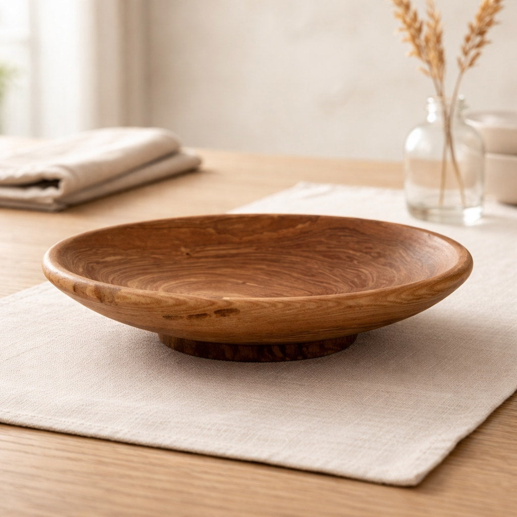 Hand Turned Honey Locust Wood Bowl 9.5 x 2, rustic centerpiece, serving bowl, decorative home, food safe finish