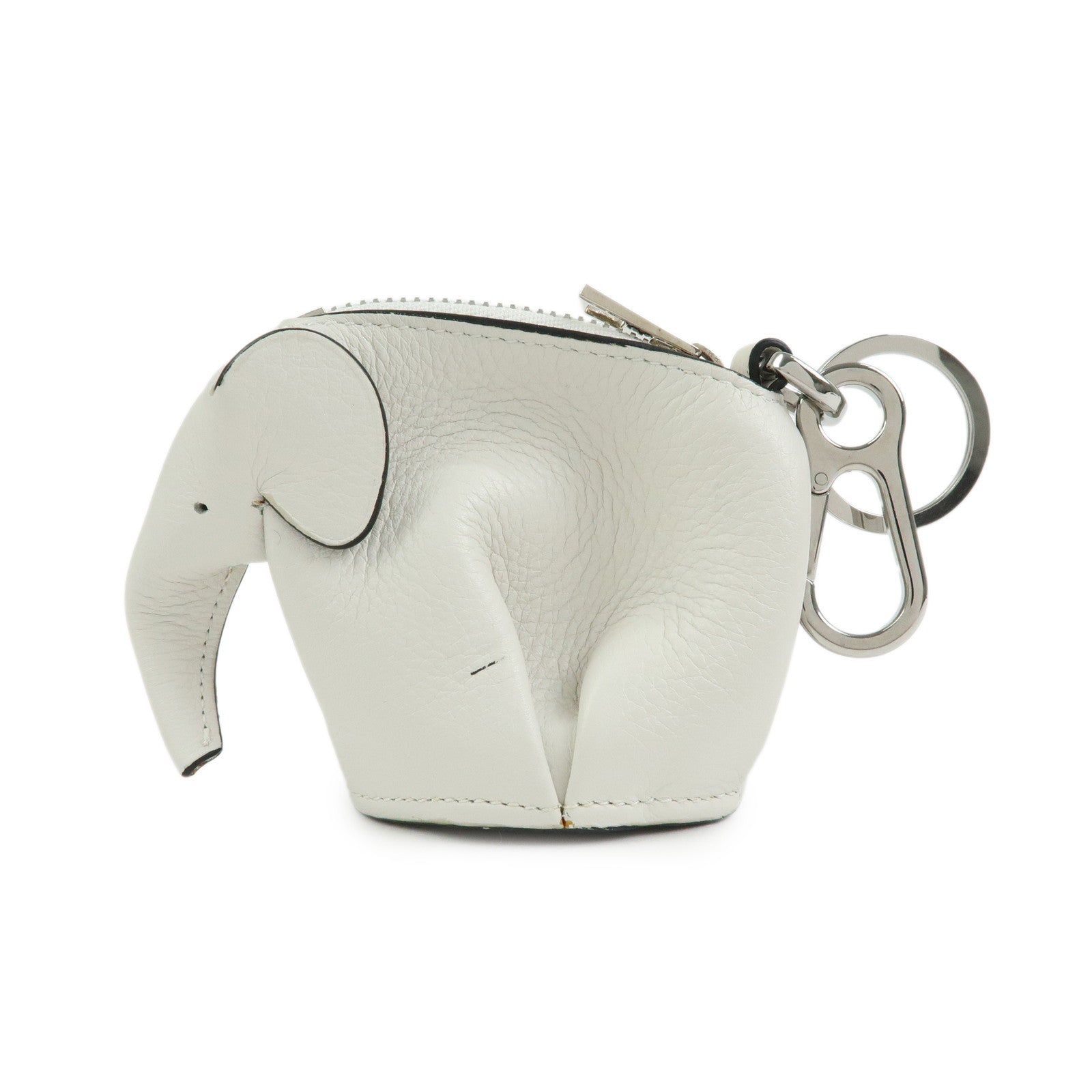 6690 - Loewe Calf Leather Elephant Coin Purse White