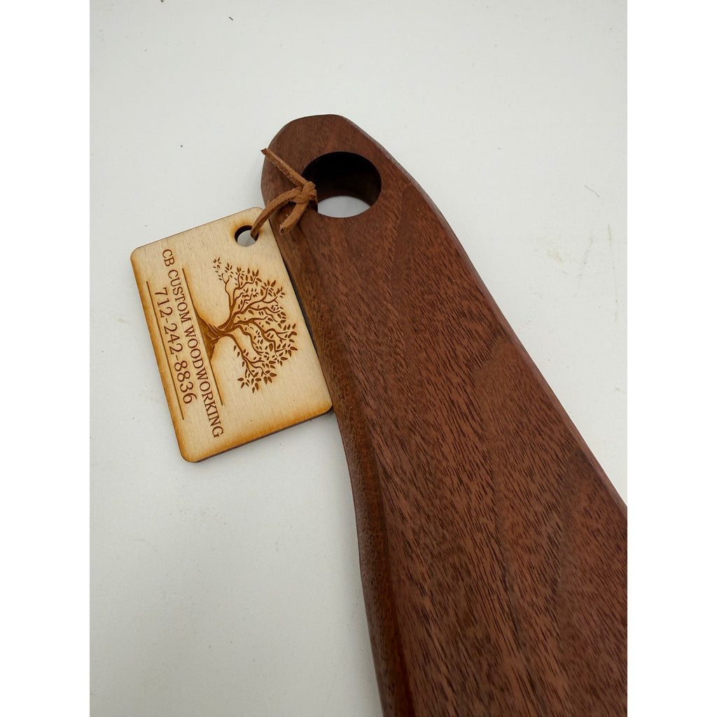 Long Walnut Charcuterie and Serving Board, 27 x 5 x 3/4 inches, hand crafted in solid wood, food-safe finish, entertaining platter