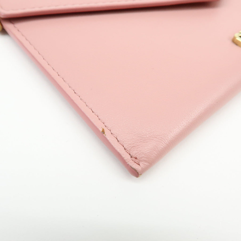 6836 - Miu Miu Madras Love Envelope Pouch Wristlet Pink Crystal Heart