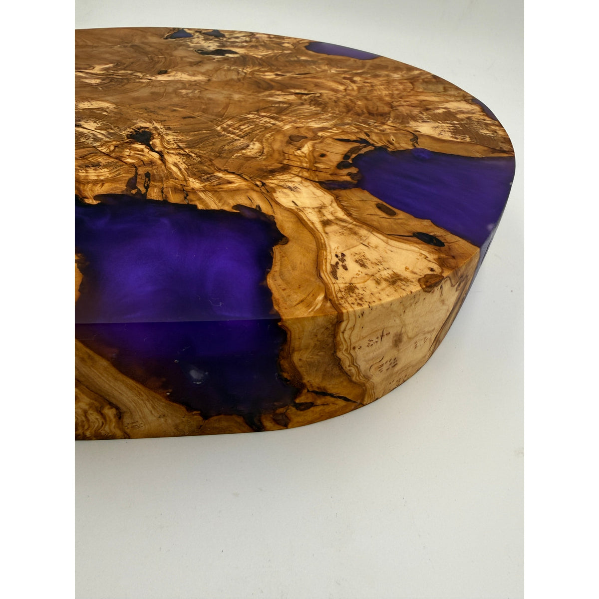 Olivewood Purple Epoxy Charcuterie Board, 11.5x2 Inch, Hand Crafted, One of a Kind, SKU 1557